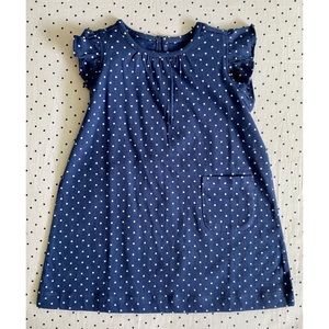 Primary Navy Polka Dot Flutter Sleeve Dress